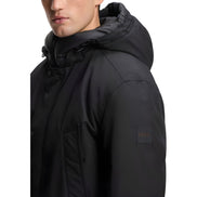 Veste longue Hugo Boss noire en polyester