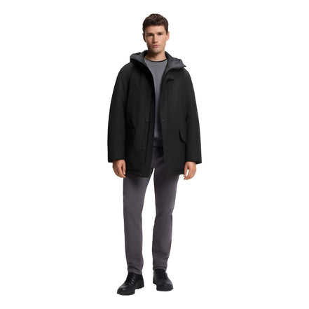 Veste longue Hugo Boss noire en polyester