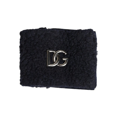 Bracelet Dolce & Gabbana en polyester noir avec plaque logo, taille unique, pour homme