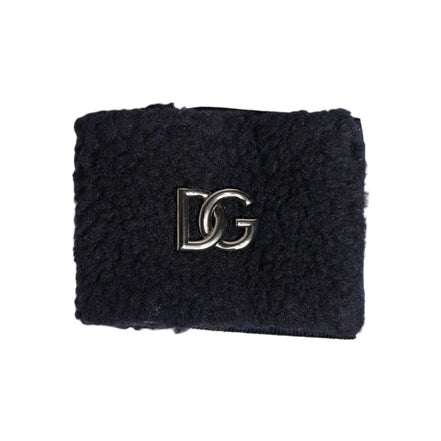 Bracelet Dolce & Gabbana en polyester noir avec plaque logo, taille unique, pour homme