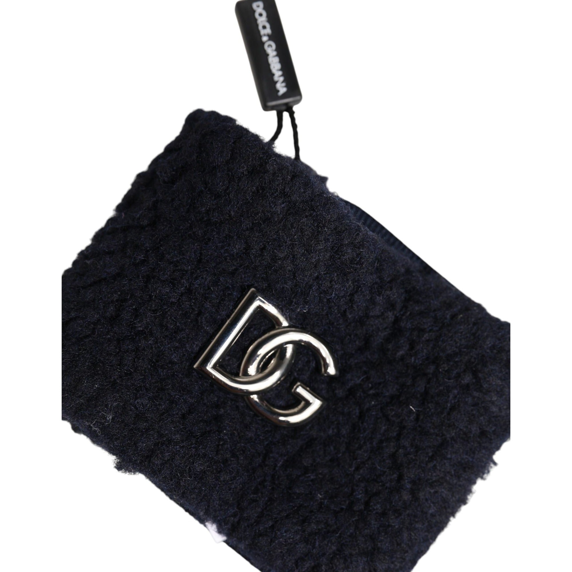 Bracelet Dolce & Gabbana en polyester noir avec plaque logo, taille unique, pour homme