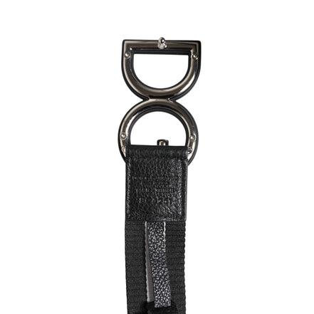 Dolce & Gabbana Black Logo Print DG Buckle Belt