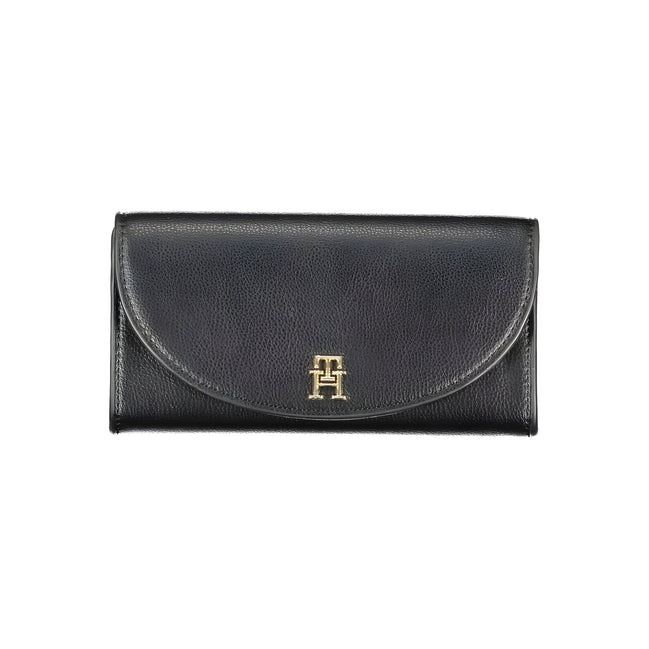 Portefeuille femme en polyuréthane noir Tommy Hilfiger