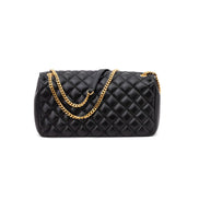 Sac à bandoulière en cuir matelassé noir Versace