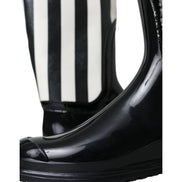 Dolce & Gabbana Black Rubber Knee High Boots