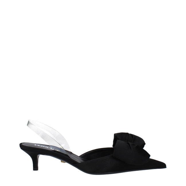 Sandales Versace en satin noir