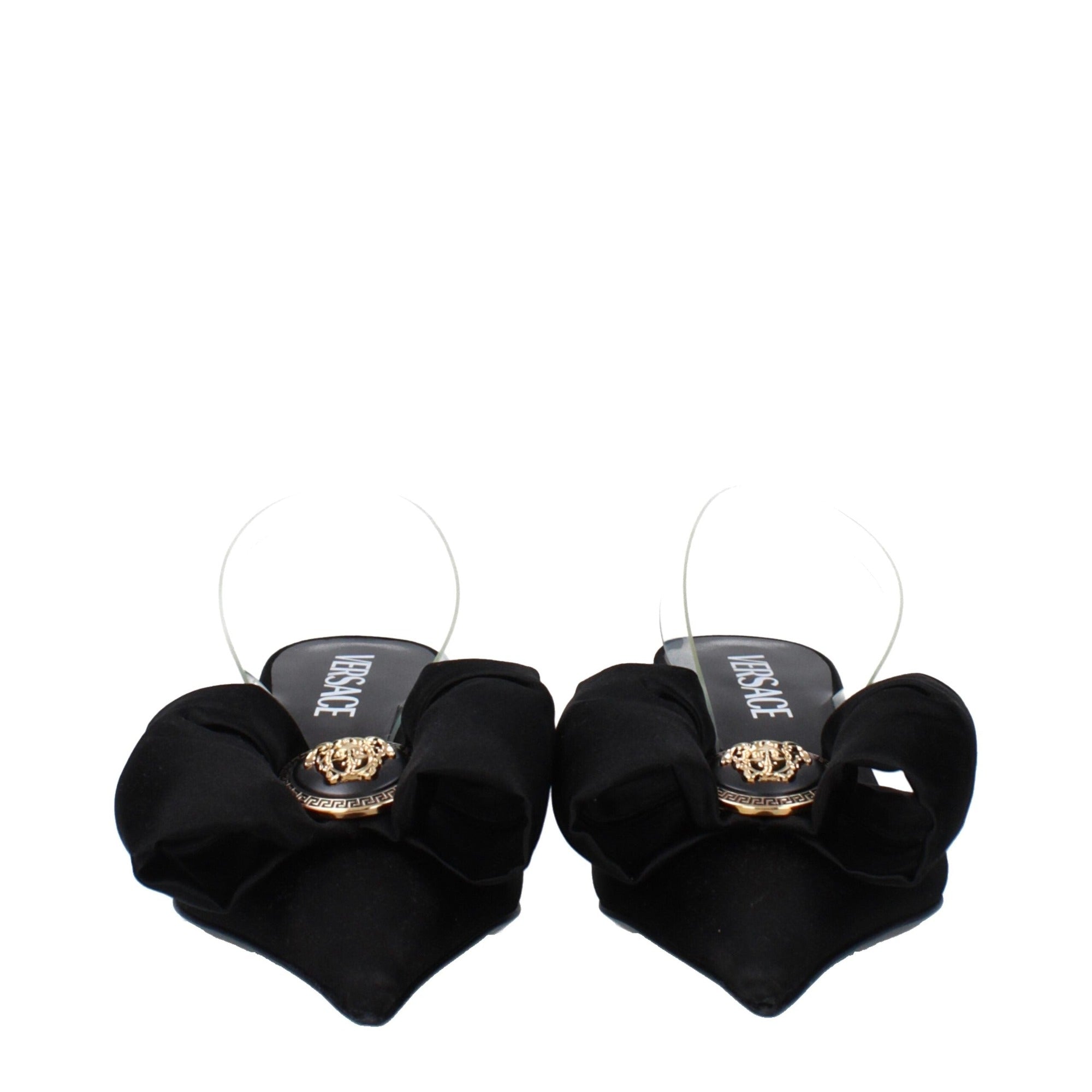 Sandales Versace en satin noir