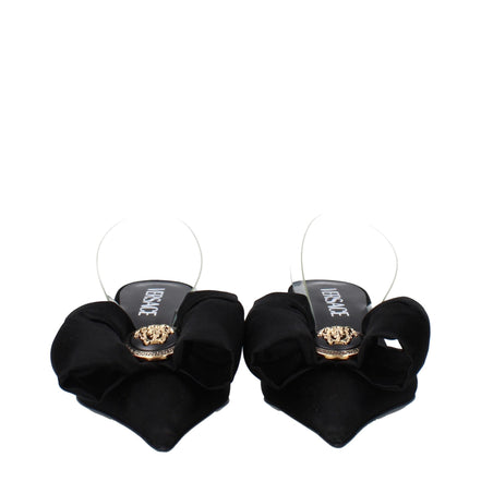 Sandales Versace en satin noir