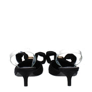 Sandales Versace en satin noir