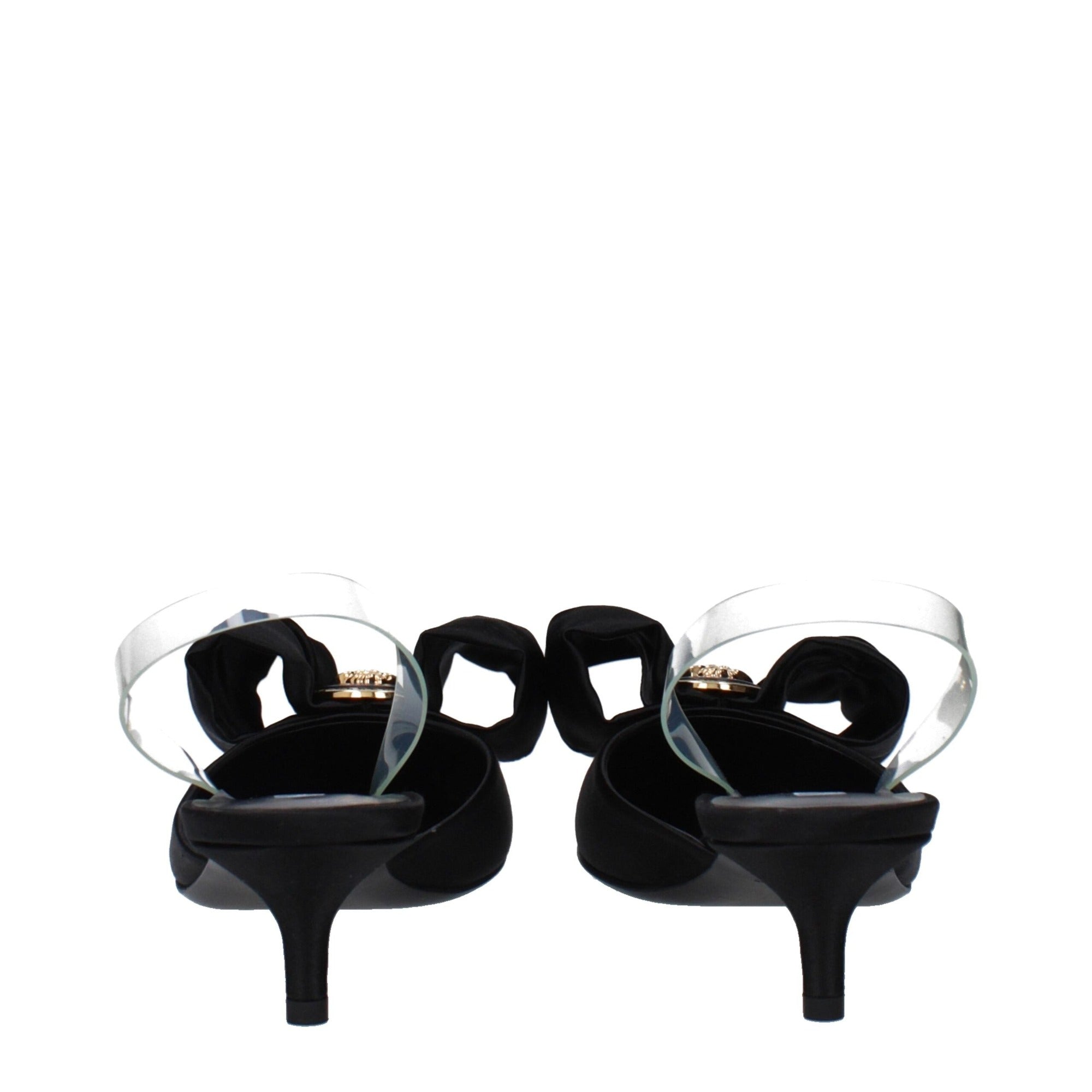 Sandales Versace en satin noir