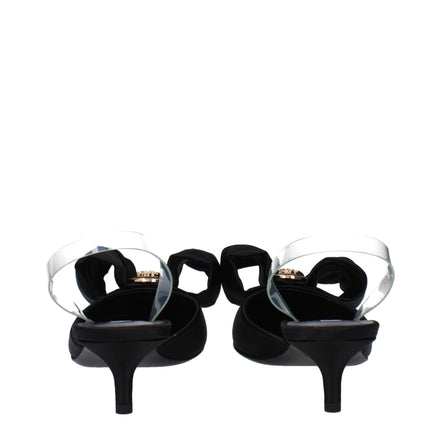 Sandales Versace en satin noir