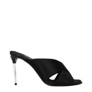 Sandales à talons aiguilles en satin noir Dolce & Gabbana