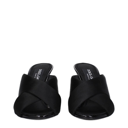 Sandales à talons aiguilles en satin noir Dolce & Gabbana