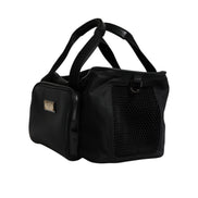 Sac de transport pour animal Dolce & Gabbana noir avec bandoulière et plaque logo
