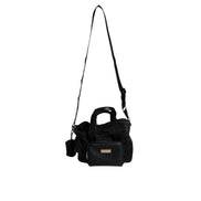 Sac de transport pour animal Dolce & Gabbana noir avec bandoulière et plaque logo