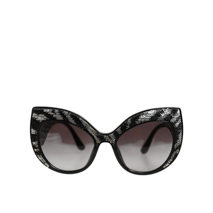 Lunettes de soleil polarisées Dolce & Gabbana avec papillon à sequins noirs et argentés