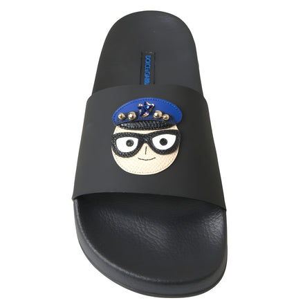 Dolce & Gabbana Sandales Tongs Noires Plage Saint Barth