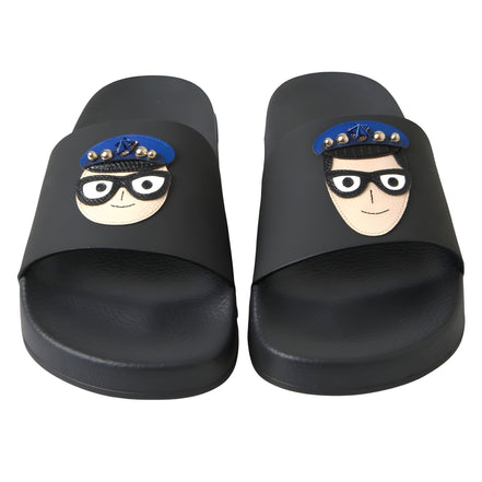 Dolce & Gabbana Sandales Tongs Noires Plage Saint Barth