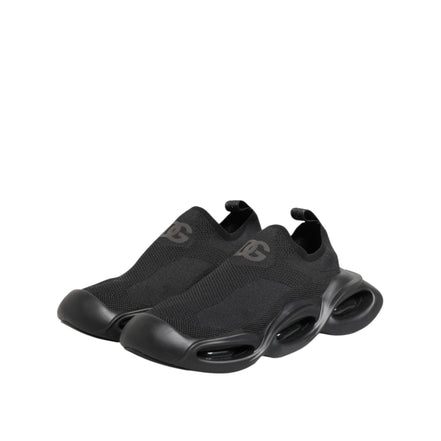 Dolce & Gabbana Black Slip On Wave Low Top Sneakers