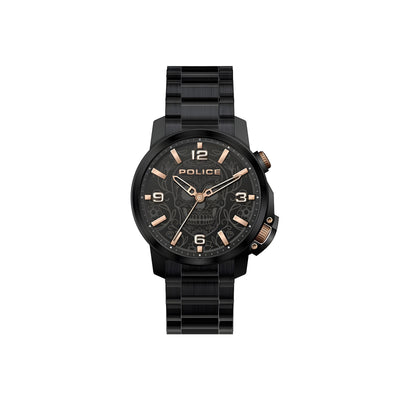 Montre habillée en acier inoxydable noir Police