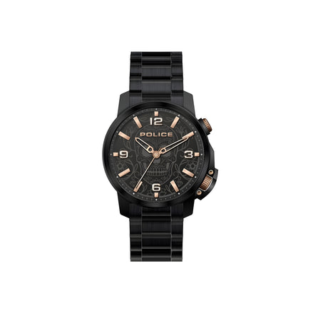 Montre habillée en acier inoxydable noir Police