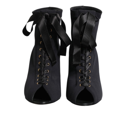 Dolce & Gabbana Escarpins Noirs Lacés Bottes Chaussures