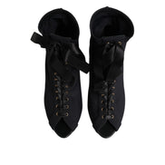 Dolce & Gabbana Black Stiletto Lace-Up Boots