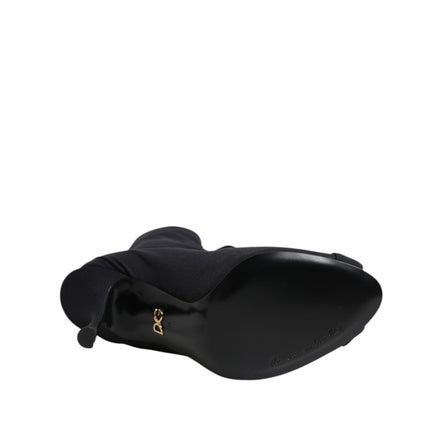 Dolce & Gabbana Black Stiletto Lace-Up Boots