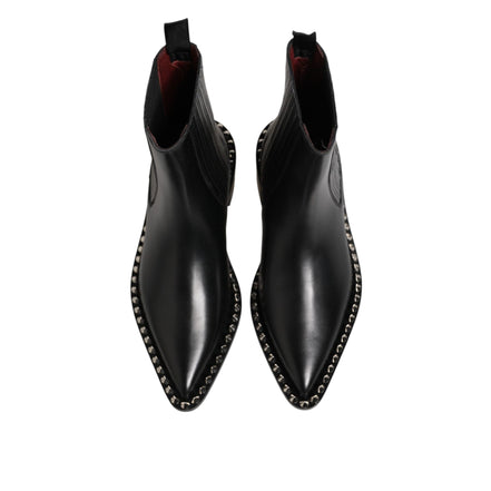 Dolce & Gabbana Black Studded Chelsea Ankle Boots