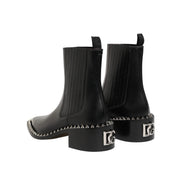 Dolce & Gabbana Black Studded Chelsea Ankle Boots