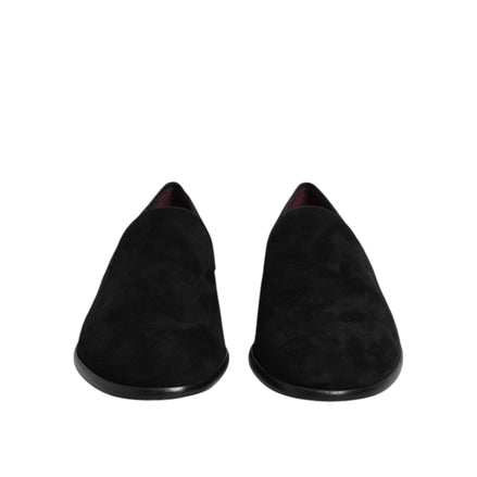 Mocassins à enfiler en daim noir Dolce & Gabbana Chaussures habillées