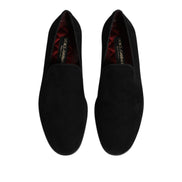 Mocassins à enfiler en daim noir Dolce & Gabbana Chaussures habillées