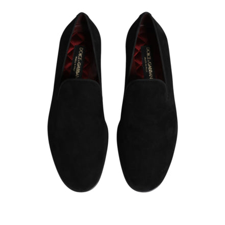 Mocassins à enfiler en daim noir Dolce & Gabbana Chaussures habillées