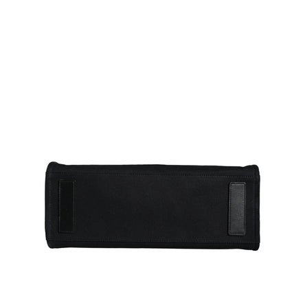 Sac fourre-tout à bandoulière en toile et cuir noir avec logo Versace