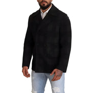 Manteau Trench Dolce & Gabbana Noir Veste en Laine à Carreaux