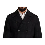 Manteau Trench Dolce & Gabbana Noir Veste en Laine à Carreaux