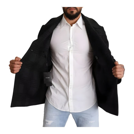 Manteau Trench Dolce & Gabbana Noir Veste en Laine à Carreaux