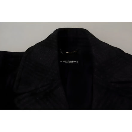 Manteau Trench Dolce & Gabbana Noir Veste en Laine à Carreaux