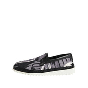 Dolce & Gabbana Black Tropical Slip On Sneakers