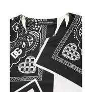 T-shirt en coton à col rond et bandana noir et blanc Dolce & Gabbana