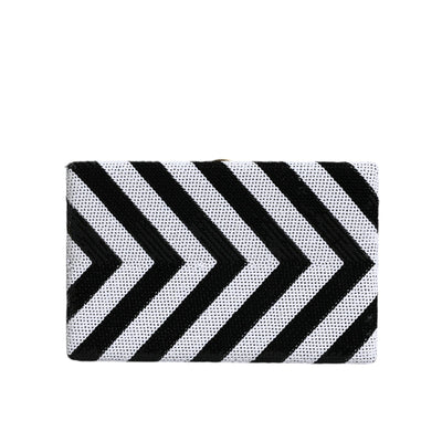 Dolce & Gabbana Black White Gold Frame Evening Clutch