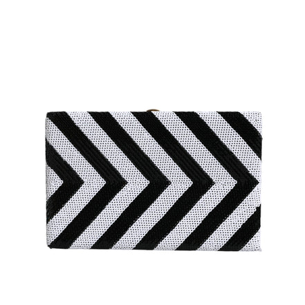 Dolce & Gabbana Black White Gold Frame Evening Clutch