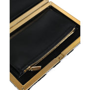 Dolce & Gabbana Black White Gold Frame Evening Clutch