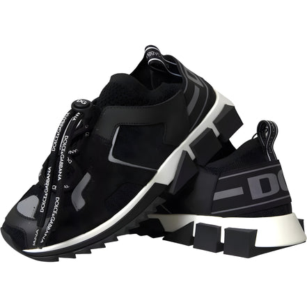 Dolce & Gabbana Black White Logo Sorrento Sneakers