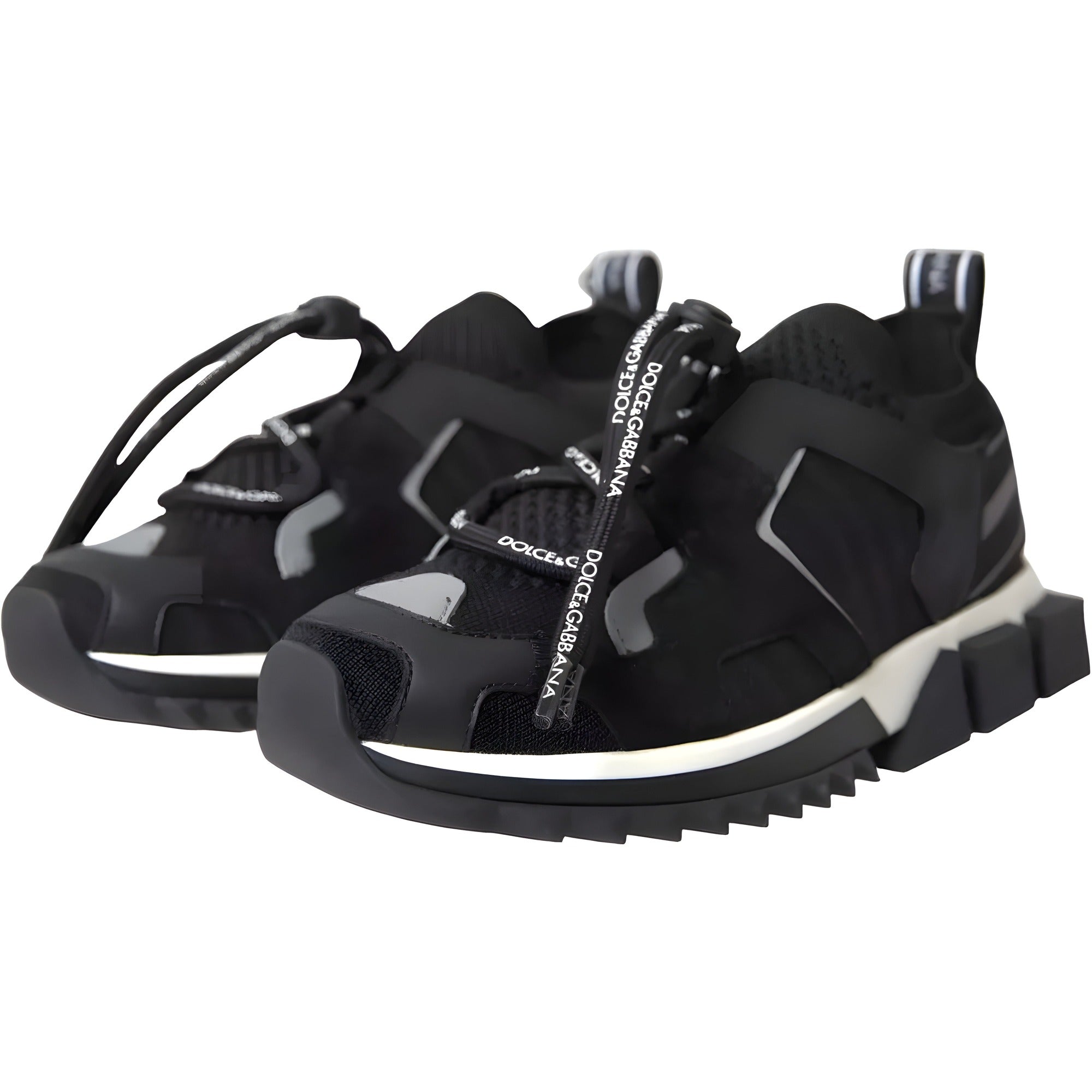 Dolce & Gabbana Black White Logo Sorrento Sneakers