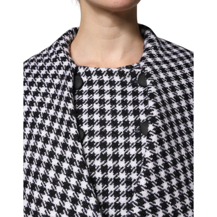 Veste cape florale Dolce & Gabbana noire blanche monochrome à motifs