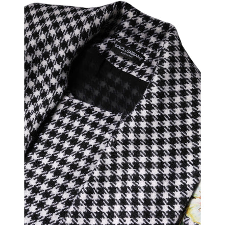 Veste cape florale Dolce & Gabbana noire blanche monochrome à motifs