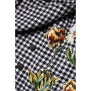 Veste cape florale Dolce & Gabbana noire blanche monochrome à motifs