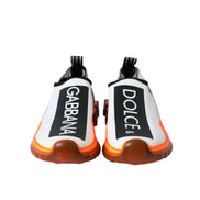 Dolce & Gabbana Black White Orange Slip On Sorrento Sneakers