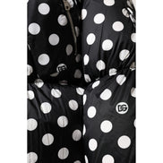 Dolce & Gabbana Black White Polka Dot Full Zip Puffer Jacket